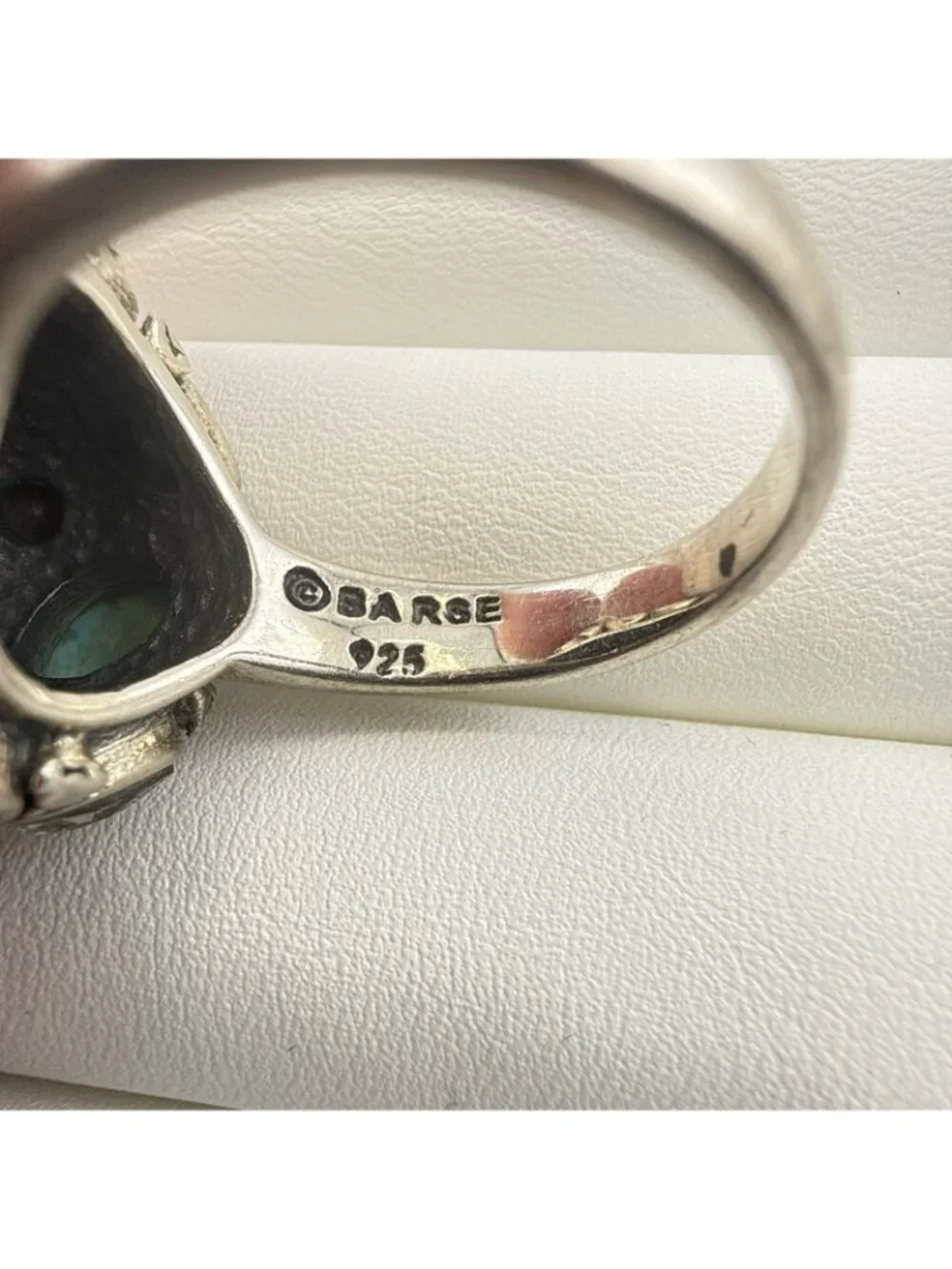 Barse Ring Sterling Silver Turquoise Blue Gemstone Dome size 12 Statement Chunky